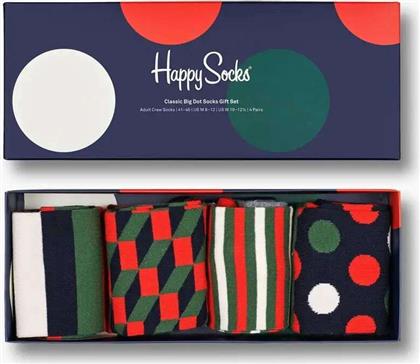 Happy Socks Classic Holiday Gift Set Unisex Κάλτσες με Σχέδια Πολύχρωμες 4Pack από το Clodist