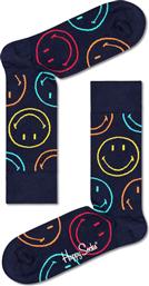 Happy Socks Jumbo Smiley Dot Unisex Κάλτσες με Σχέδια Μαύρες από το Plus4u