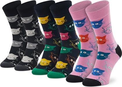 Happy Socks Mixed Cat Ανδρικές Κάλτσες με Σχέδια Πολύχρωμες 3Pack από το Epapoutsia