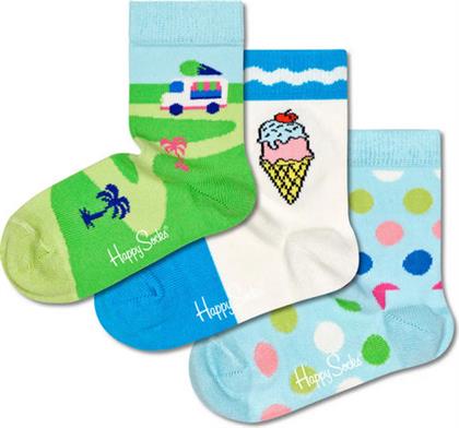 Happy Socks Παιδικές Κάλτσες Μακριές Ice Cream Πολύχρωμες 3 Ζευγάρια από το Favela