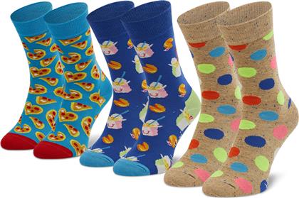 Happy Socks Pizza Love Gift Set Γυναικείες Κάλτσες με Σχέδια Πολύχρωμες 3Pack