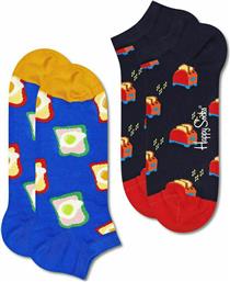 Happy Socks Toast Unisex Κάλτσες με Σχέδια Πολύχρωμες 2Pack από το Plus4u