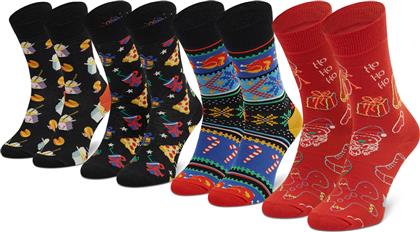 Happy Socks Unisex Χριστουγεννιάτικες Κάλτσες Πολύχρωμες 4Pack από το Plus4u