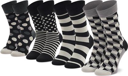 Happy Socks Unisex Κάλτσες Μαύρες 4Pack