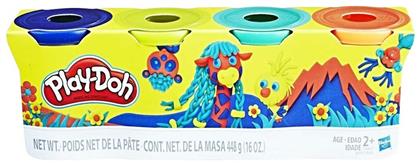 Hasbro Play-Doh 4 Πλαστοζυμαράκια Πλαστελίνης Wild για 2+ Ετών Λαχανί,Μπλε, Πράσινο, Πορτοκαλί