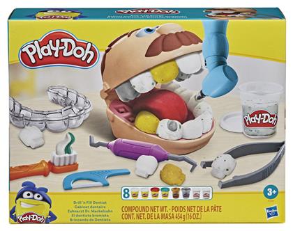 Hasbro Play-Doh Gold Drill 'n Fill Dentist για 3+ Ετών, 8τμχ