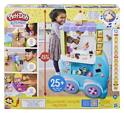 Hasbro Play-Doh Ice Cream Truck για 3+ Ετών, 12τμχ