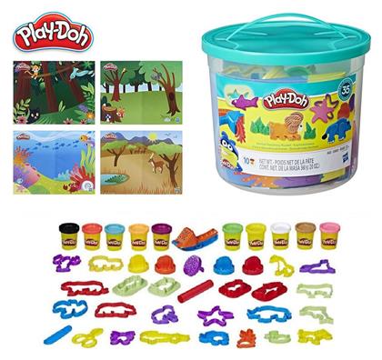 Hasbro Play-Doh Πλαστελίνη - Παιχνίδι Animal Discovery Bucket για 3+ Ετών