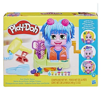 Hasbro Play-Doh Πλαστελίνη - Παιχνίδι Hair Stylin' Salon για 3+ Ετών, 6τμχ από το Moustakas Toys