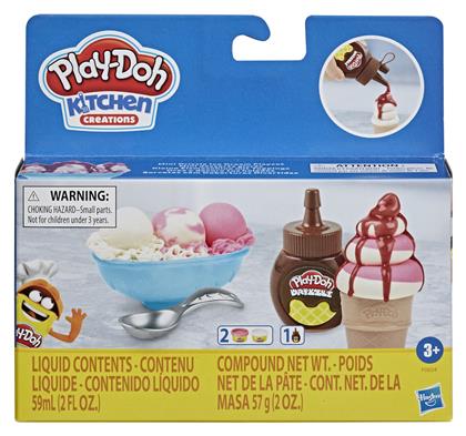 Hasbro Play-Doh Πλαστελίνη - Παιχνίδι Kitchen Creations Mini Drizzle Ice Cream για 3+ Ετών, 2τμχ