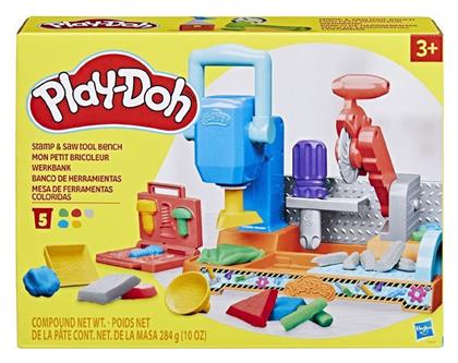 Hasbro Play-Doh Stamp and Saw Tool Bench για 3+ Ετών, 5τμχ