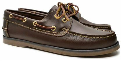 Hawkins Premium Δερμάτινα Ανδρικά Boat Shoes σε Καφέ Χρώμα από το CasualShoes