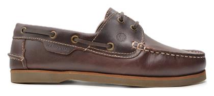 Hawkins Premium Δερμάτινα Ανδρικά Boat Shoes σε Καφέ Χρώμα από το CasualShoes