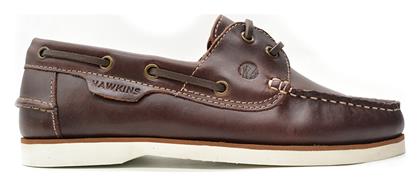 Hawkins Premium Δερμάτινα Ανδρικά Boat Shoes σε Καφέ Χρώμα από το CasualShoes