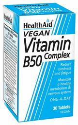 Health Aid B50 Complex Βιταμίνη 30 x 1 ταμπλέτες