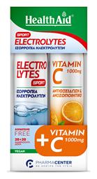 Health Aid Electrolytes Sport & Vitamin C 1000mg Πορτοκάλι 2x20 αναβράζοντα δισκία