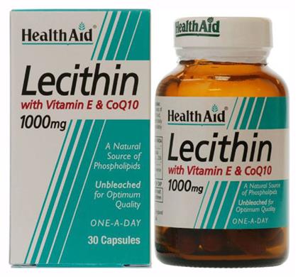 Health Aid Lecithin with Vitamin E & Q10 Συμπλήρωμα Διατροφής με Λεκιθίνη 1000mg 30 κάψουλες από το Pharm24