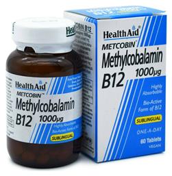 Health Aid Methylcobalamin Metcobin B12 Βιταμίνη 1000mcg 60 ταμπλέτες από το Pharm24