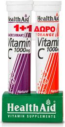 Health Aid Vitamin C 1000mg Φραγκοστάφυλο + 1000mg Πορτοκάλι 2 x 20 αναβράζοντα δισκία