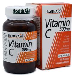 Health Aid Vitamin C Βιταμίνη 500mg Πορτοκάλι 60 x 1 μασώμενες ταμπλέτες 60τμχ