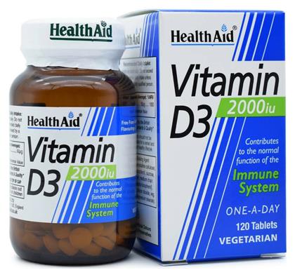 Health Aid Vitamin D3 Βιταμίνη 2000iu 120 φυτικές κάψουλες από το Pharm24