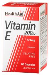 Health Aid Vitamin E Βιταμίνη 200iu 134mg 60 x 1 φυτικές κάψουλες 60τμχ