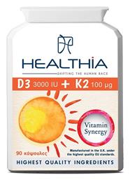 Healthia D3 3000iu & K2 100mg Πολυβιταμίνη 3000iu 100mg 90 κάψουλες