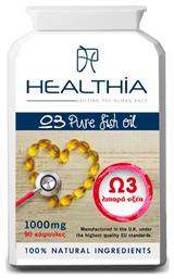 Healthia Ω3 Pure Fish Oil Ιχθυέλαιο 1000mg 90 κάψουλες