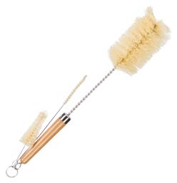 Healthy Human Brush Cleaning Kit HH0069 Μπαμπού Βούρτσα Καθαρισμού με Λαβή για Μπουκάλια Μπεζ