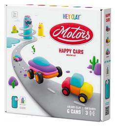 Hey Clay Happy Cars Παιδικός Πηλός Μοντελοποίησης Πολύχρωμος Σετ από το BlablaToys