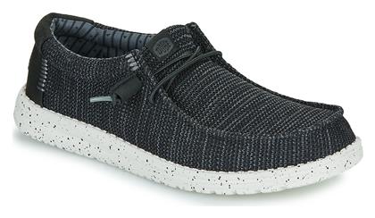 Hey Dude Wally Stretch Sox Ανδρικά Μοκασίνια σε Μαύρο Χρώμα