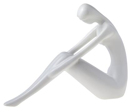 HFA Διακοσμητικό Αγαλματίδιο από Κεραμικό Υλικό Mignon Γυναίκα ''Focused'' σε Matt Λευκό 20cm