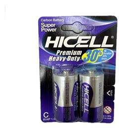 Hicell R14 R14p Μπαταρίες Zinc C 1.5V 2τμχ