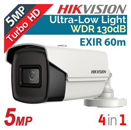 Hikvision DS-2CE16H8T-IT3F CCTV Κάμερα Παρακολούθησης 5MP Full HD+ Αδιάβροχη με Φακό 2.8mm