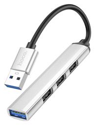 Hoco HB26 USB 3.0 Hub 3 Θυρών με σύνδεση USB-A Ασημί