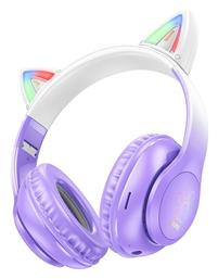 Hoco W42 Cat Ears Bluetooth / 3.5mm με 12 ώρες Λειτουργίας Purple Grape από το Public