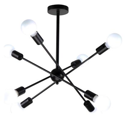 Home Lighting Gwen Μοντέρνο Κρεμαστό Φωτιστικό Πολύφωτο για 8 Λαμπτήρες E27 σε Μαύρο Χρώμα