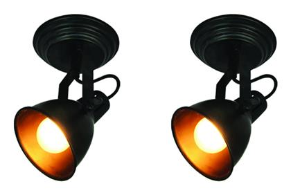 Home Lighting R50111102-1R Μονό Σποτ με Ντουί E14 σε Μαύρο Χρώμα 2τμχ