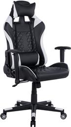HomeMarkt HM1146.04 Καρέκλα Gaming Δερματίνης με Ρυθμιζόμενα Μπράτσα Λευκή από το Designdrops