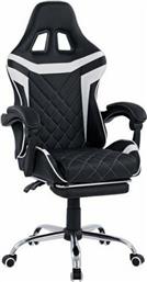 HomeMarkt HM1157.04 Καρέκλα Gaming Δερματίνης με Υποπόδιο Λευκή από το Designdrops