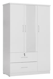 Homemarkt Ντουλαπα Καθρεφτη & Συρταρια Jarry Hm2485.01 Λευκη Μελαμινη 119x48x183υεκ