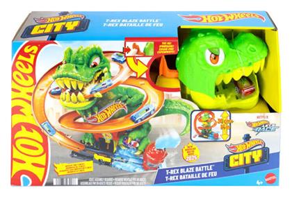 Hot Wheels Πίστα City T-Rex Πυροσβεστικός Σταθμός για 4+ Ετών