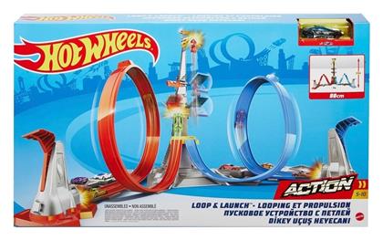 Hot Wheels Πίστα Διπλή Εκτόξευση Και Λούπ για 5+ Ετών από το Moustakas Toys