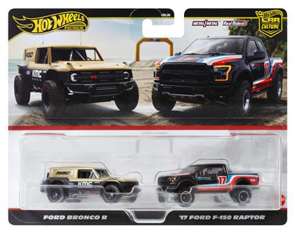 Hot Wheels Premium Car Culture Real Riders Σετ 2 Ford Bronco R & '17 Ford F-150 Raptor