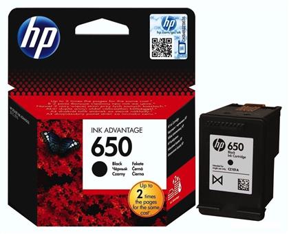 HP 650 Γνήσιο Μελάνι Εκτυπωτή InkJet Μαύρο (CZ101AE)