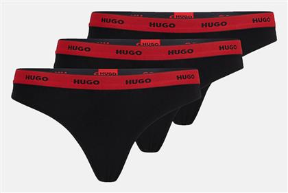 Hugo Boss Γυναικεία Slip 3Pack Μαύρα