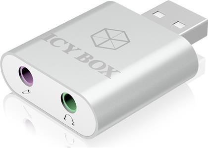 Icy Box IB-AC527 Εξωτερική USB Κάρτα Ήχου 2.0 σε Λευκό χρώμα