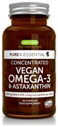 iGennus Pure & Essential Concentrated Vegan Omega-3 & Astaxanthin 600mg 60 κάψουλες