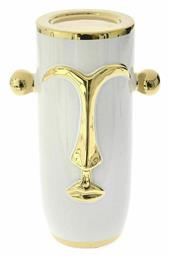 Iliadis Κηροπήγιο Κεραμικό Λευκό/ Χρυσό 18x12x28εκ. από το 24home