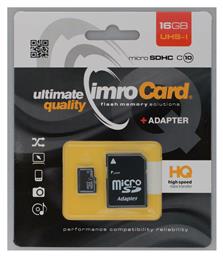 IMRO microSDHC 16GB Class 10 U1 UHS-I με αντάπτορα